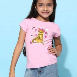 Tales & Stories Kids Pink Printed T-Shirt-image-57