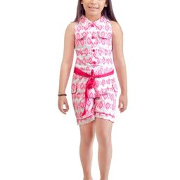 Tiny Girl Neon Pink Printed Dresses-image-33