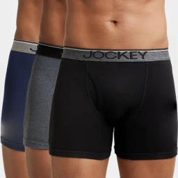 Jockey 8009 Men's Super Combed Cotton Rib Solid Boxer Brief with Ultrasoft Waistband (Pack of 3)-28