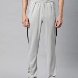 ALCIS Grey Slim Fit Self Design Sports Trackpants-image-6