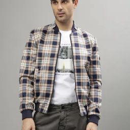 Iconic Multicolored Regular Fit Checks Bomber Jacket-27