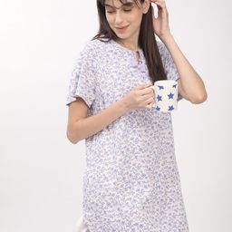 R&B Women Printed Pure Cotton Nightdress-image-5