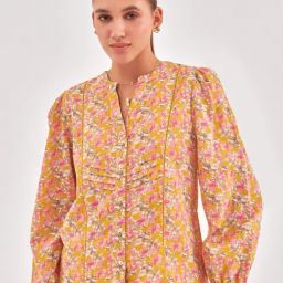 QOMN Yellow Cotton Printed Top-image-53