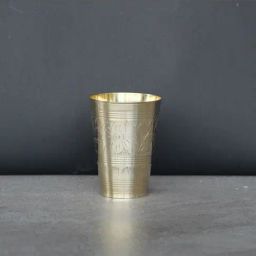 Indian Bartan Gold Brass Drinking Glass (350ml)-image-20