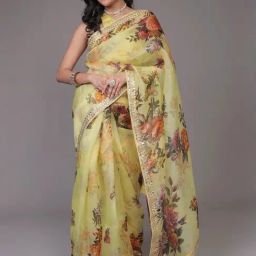 Zari Jaipur Yellow Floral Saree-picture-10