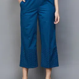 Fame Forever by Lifestyle Blue Cotton Flared Pants-picture-6