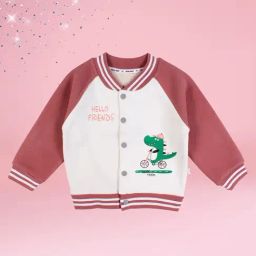 Cutecumber Girls Rust Fleece Graphic Jacket-image-19