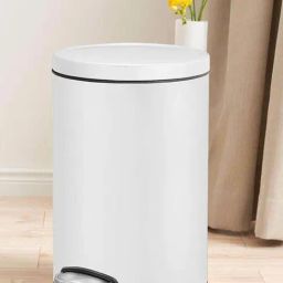 OBSESSIONS White Stainless Steel Soft Close Fingerprint Resistant Step Dustbin (5 Litre)-picture-0