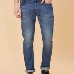 Being Human Blue Slim Fit Lightly Washed Jeans-image-99