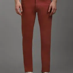 Louis Philippe Red Cotton Regular Fit Jeans-picture-14
