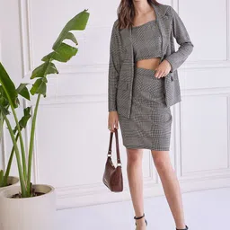 WESTHOOD Checked Top & Skirt With Blazers-picture-45
