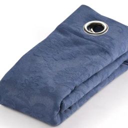 Saral Home Blue Cotton Geometric Curtain-image-2