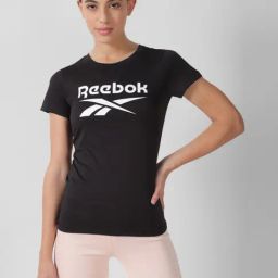 Reebok Black Logo Print Sports T-Shirt-image-54