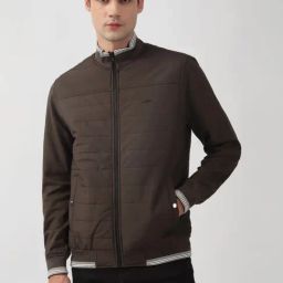 Peter England Brown Regular Fit Quilted Jacket-picture-46