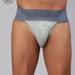 Pack of 4 IC4 Men's Grey Solid Gym Supporter Combo-28