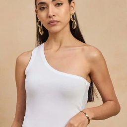 Color Capital White Cotton Skinny Top-image-13