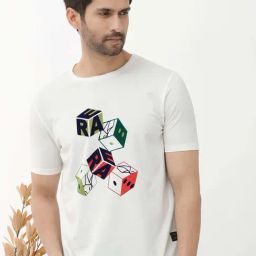 Rare Rabbit Off White Regular Fit Graphic T-Shirt-image-1