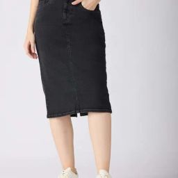 Globus Charcoal Plain Bodycon Skirt-picture-34