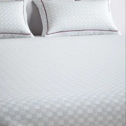 Mulberry Living Cotton Checks White 300 TC Super King Size Bedsheet with 2 Pillow Covers-image-48