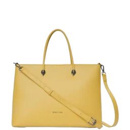 United Colors of Benetton Sophiana Mustard PU Solid Tote Handbag-22