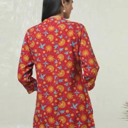 Soch Deep Red Regular Fit Printed Tunic image 2