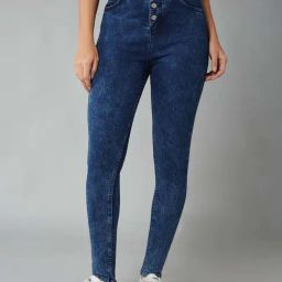 DOLCE CRUDO Blue Plain Jeans-image-60