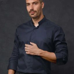 Rare Rabbit Navy Tailored Fit Solid Shirt-image-57