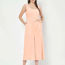 Brinns Peach Cotton Regular Fit Jumpsuit-21