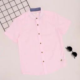 Pantaloons Junior Boys Pink Cotton Solid Shirt-picture-31
