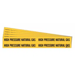 BRADY Pipe Marker High Pressure Natural Gas Yellow & Black for 3/4 to 2-3/8 inch Outer Diameter Pipe, 781XN1 Pack of 20 Pcs)-image-89