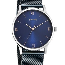 Sonata Men Water Resistance Stainless Steel Analogue Watch 77105KM02-45
