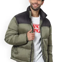 Celio Men Colourblocked Puffer Jacket-image-4