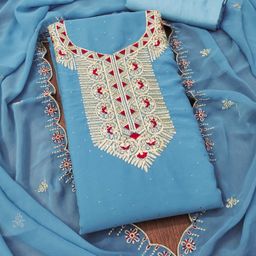 Panzora Embroidered Unstitched Dress Material-image-117