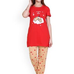 RG BY S.S. Clothing Women Printed Short Sleeves Night suit-image-15