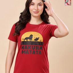 Louis Bayrad Women Pack of 2 Dry Fit Graphic Printed Round Neck Cotton T-shirts-image-31