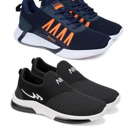 World Wear Footwear Men Pack Of 2 Mesh Running Non-Marking Shoes-picture-19