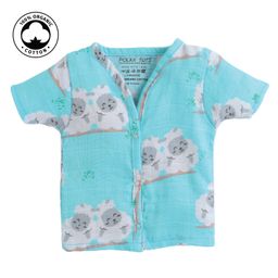 Polka Tots Half Sleeves Sheep Printed Vest - Blue-picture-13