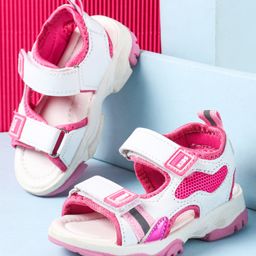 Cute Walk by Babyhug Sandals Solid Colour - White-picture-41