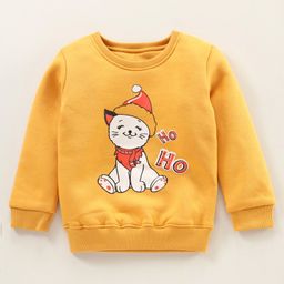 Bodycare Full Sleeves Sweatshirt Kitty Print - Yellow-image-23