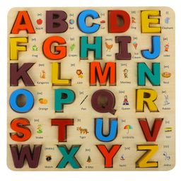 MINDMAKER Wooden Puzzle Educational & Learning Toy 3D Capital Alphabets - Multicolour-9