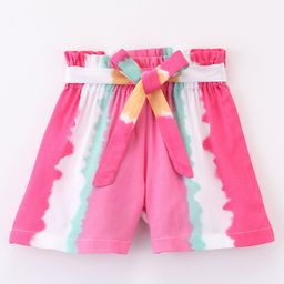 CrayonFlakes Tie Dye Striped Belt Detail Shorts - Pink-picture-47
