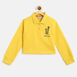 Tales & Stories Full Sleeves Bahama Llama Printed Polo Tee - Yellow-picture-49