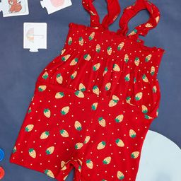 YU by Pantaloons Sleeveless Strawberry Printed Jumpsuit - Yellow-image-7