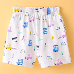 Child World Interlock Knit  Shorts with Car Print - Blue & White-picture-22