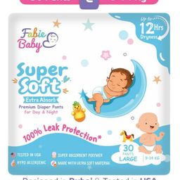 Fabie Baby Premium Diapers L Size, 12 Hours Absorption, Anti Rash diapers & Tested In USA, Large, 30 Count-image-43