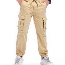 Pine Kids Cotton Woven Full LengthSolid Color Trouser with Pocket - Beige-picture-46