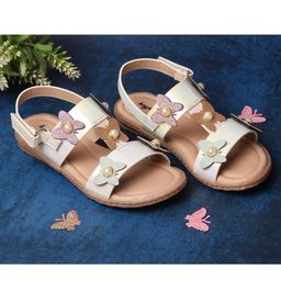 boyz n galz Shimmer Butterflies Applique Detailed & Rhinestone Embellished Sandals - White-picture-27