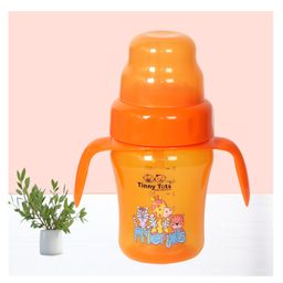 Tinny Tots Baby Premium 2 In 1 Straw Spout Fedding Bottle 210ml for Feeding Water Milk Liquids Unbreakable Feeder Sipper BPA Free (Orange)-9
