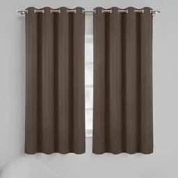 IVAZA Coffee Brown Polyester Window Curtains-30