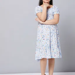 Stylo Bug Floral Print Fit & Flare Dress-image-23